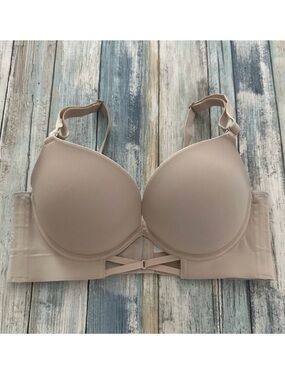 Push Up Padded Bra 34C - Add 2 Cups Deep V Plunge Shirt Everyday Underwire Beige